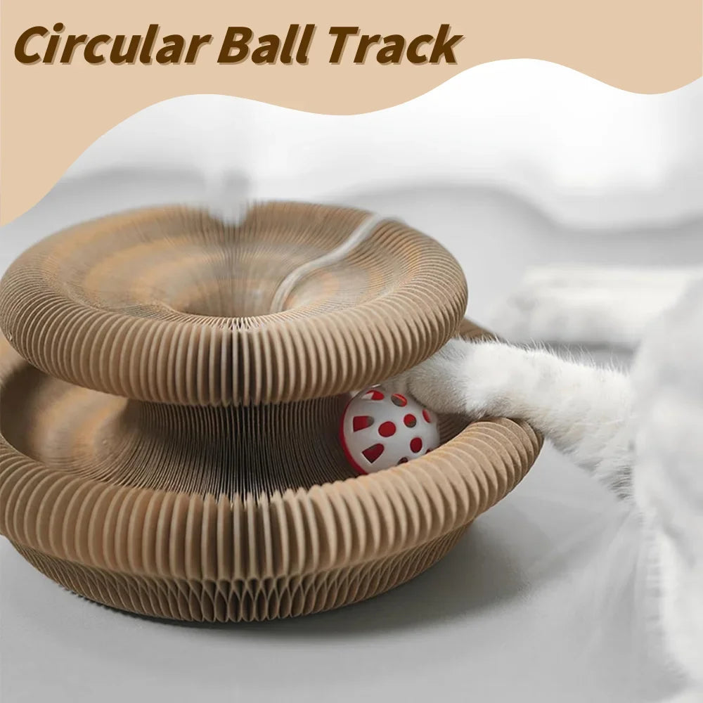 Interactive Cat Scratching Board Toy – Wear-Resistant Cat Claw Grinder with Bell | Fun Climbing & Scratching Toy for Cats