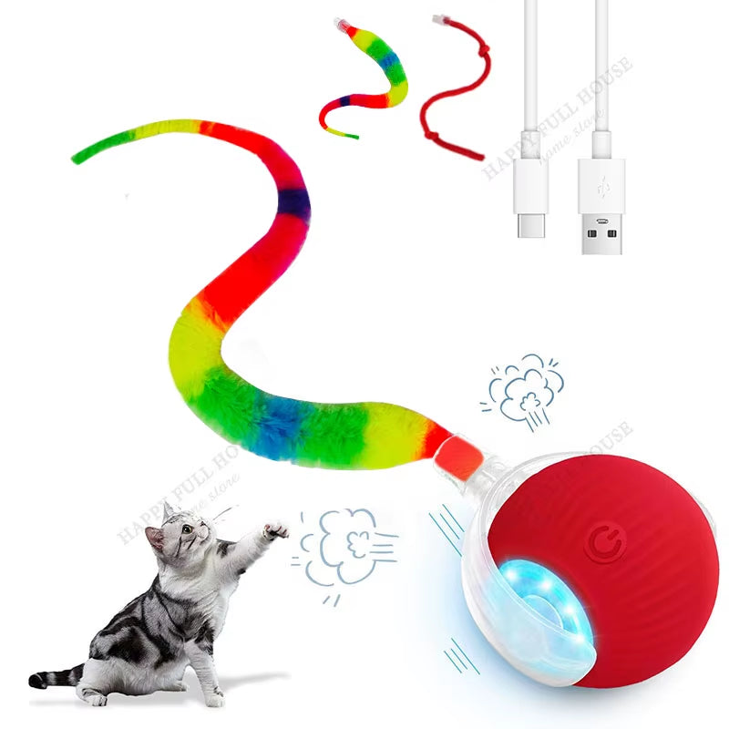 2-in-1 Interactive Cat Toy Ball – Automatic Moving Electric Cat Toy for Indoor Cats | Fun Self-Play Exercise Toy