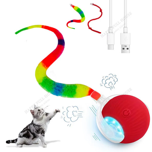 2-in-1 Interactive Cat Toy Ball – Automatic Moving Electric Cat Toy for Indoor Cats | Fun Self-Play Exercise Toy
