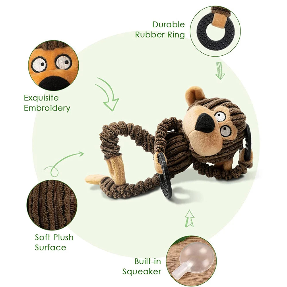 Cute Monkey Dog Toy – Soft Squeaky Chew Toy for Puppies and Small Dogs