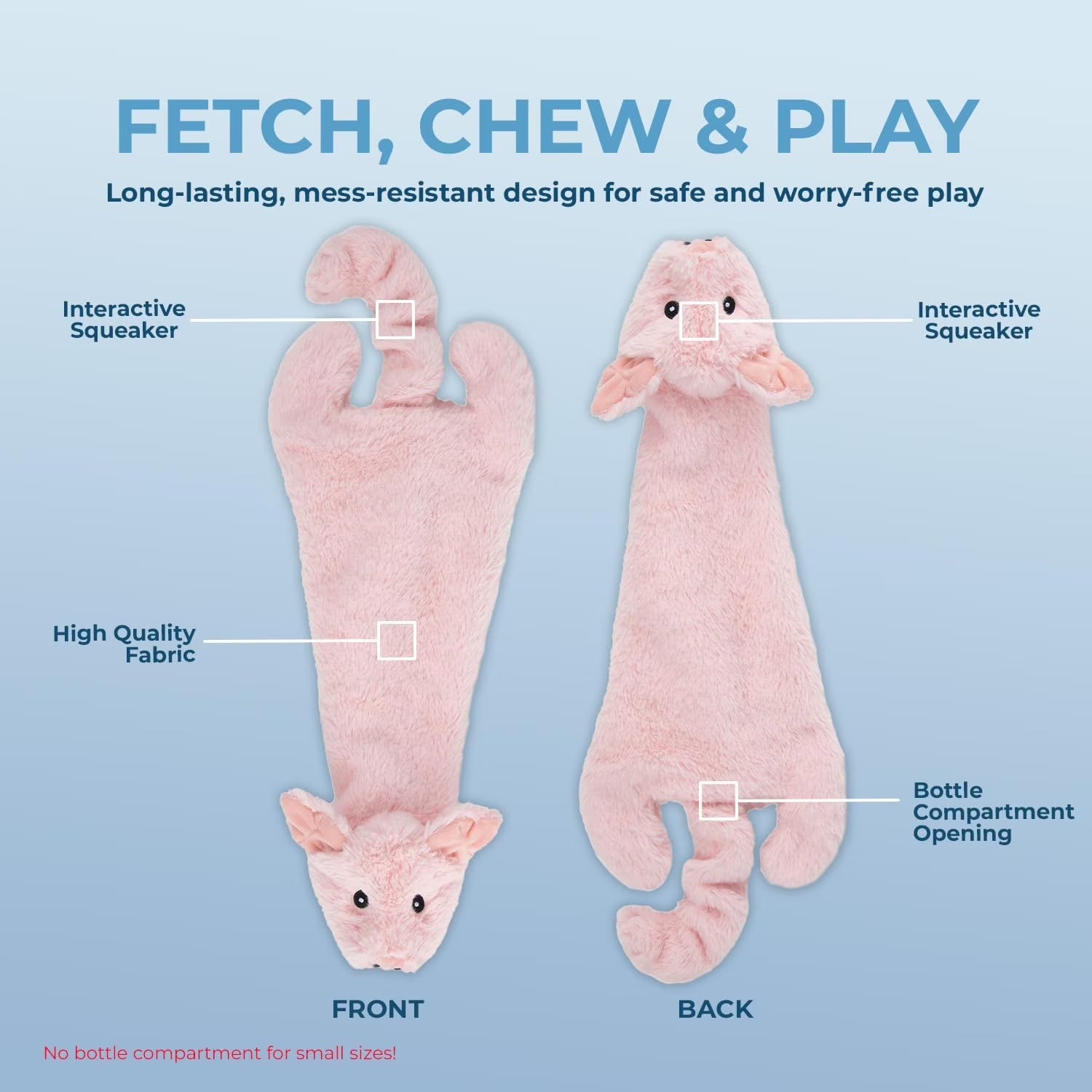 2-In-1 Fun Skin Stuffless Dog Squeaky Toy Pig & Wild Duck, Small