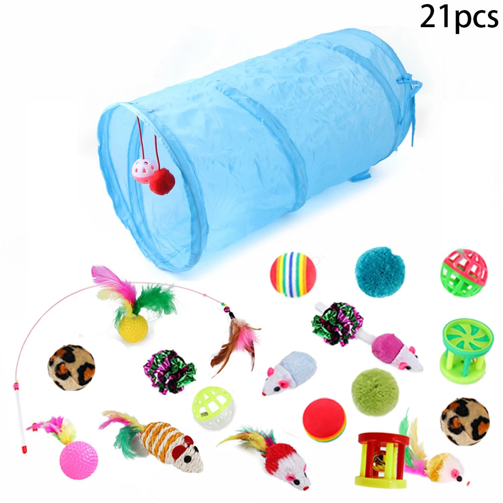 Foldable Cat Crinkle Tunnel Toy – Interactive Cat Tent & Rattle Tunnel for Indoor Cats and Small Pets | Fun Hide & Play Toy