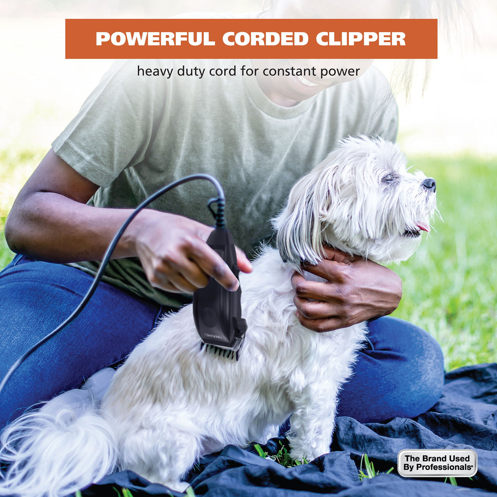 Basic Series Touch up Corded Pet Clipper, 10 Piece Dog Grooming Kit Black 