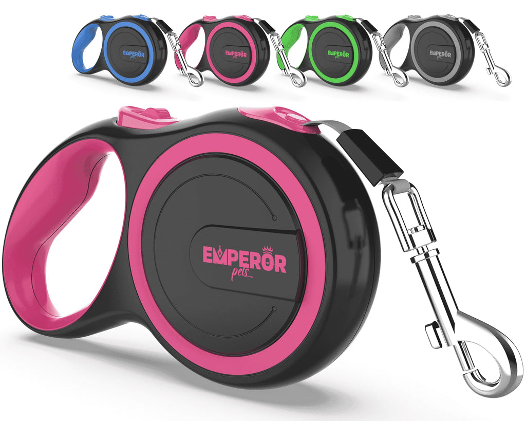 16 Ft Retractable Dog Leash Large Dogs - up to 110Lbs, Large Dog Leash Heavy Duty Dog Leash Retractable 16 Ft - Pink 
