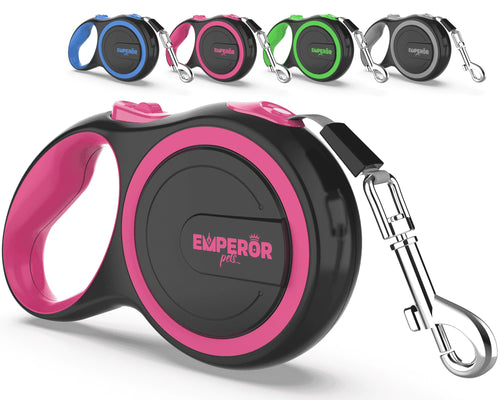 16 Ft Retractable Dog Leash Large Dogs - up to 110Lbs, Large Dog Leash Heavy Duty Dog Leash Retractable 16 Ft - Pink 
