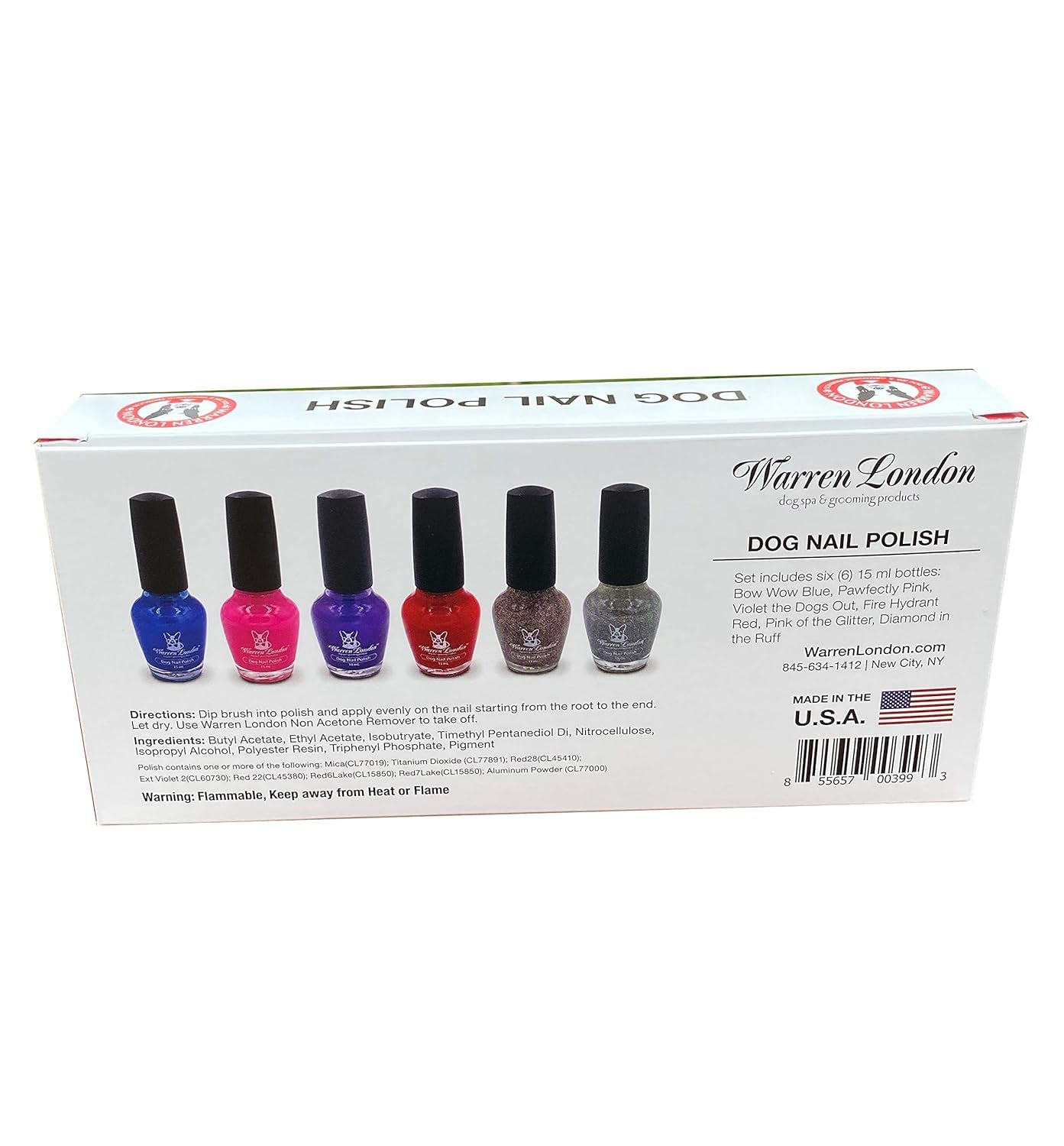 - Dog Nail Polish in a Bottle - for Premium Coverage and Color - All 6 Colors