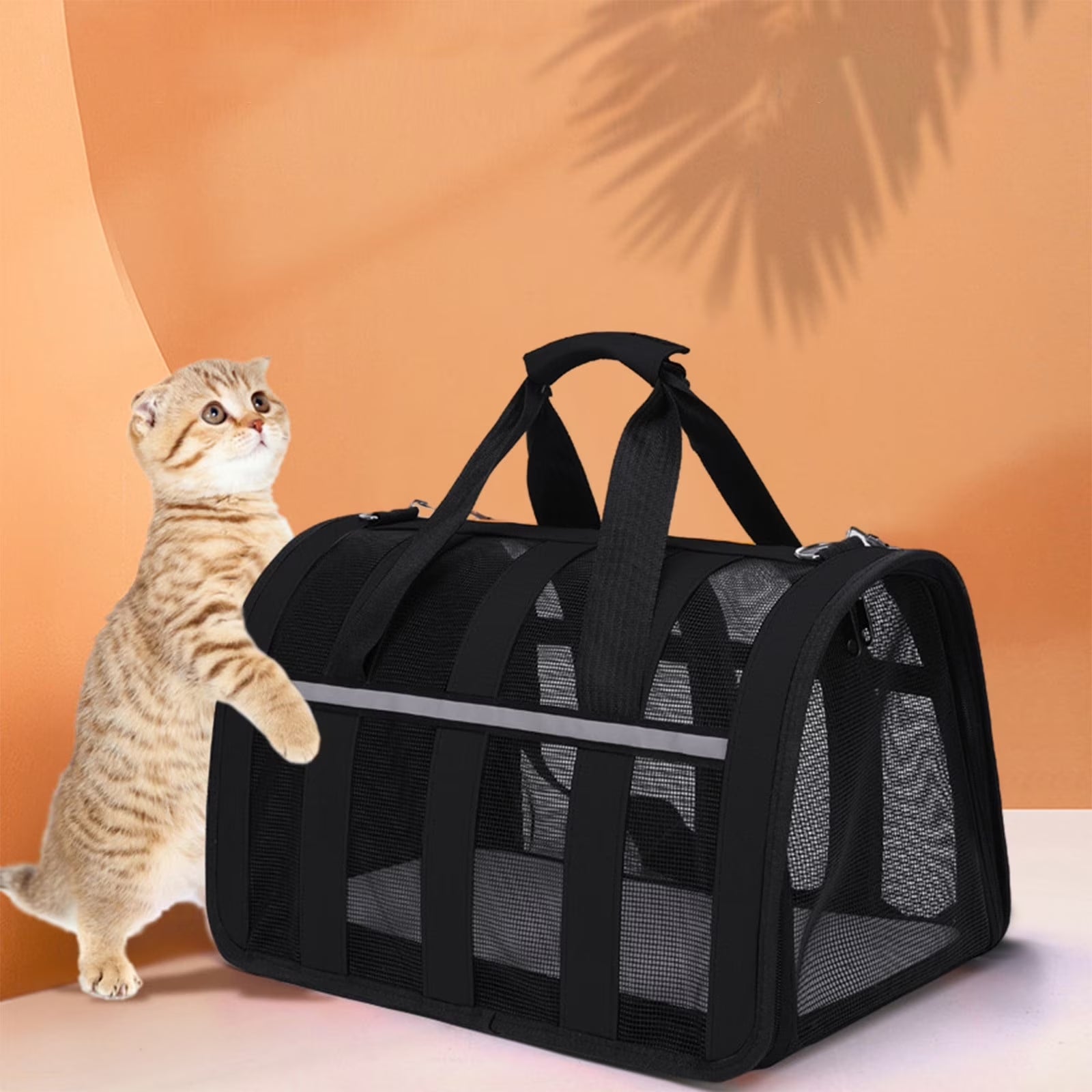 EARKITY Soft-Sided Pet Carrier – Airline-Approved Travel Bag for Cats & Small Dogs with Washable Mat