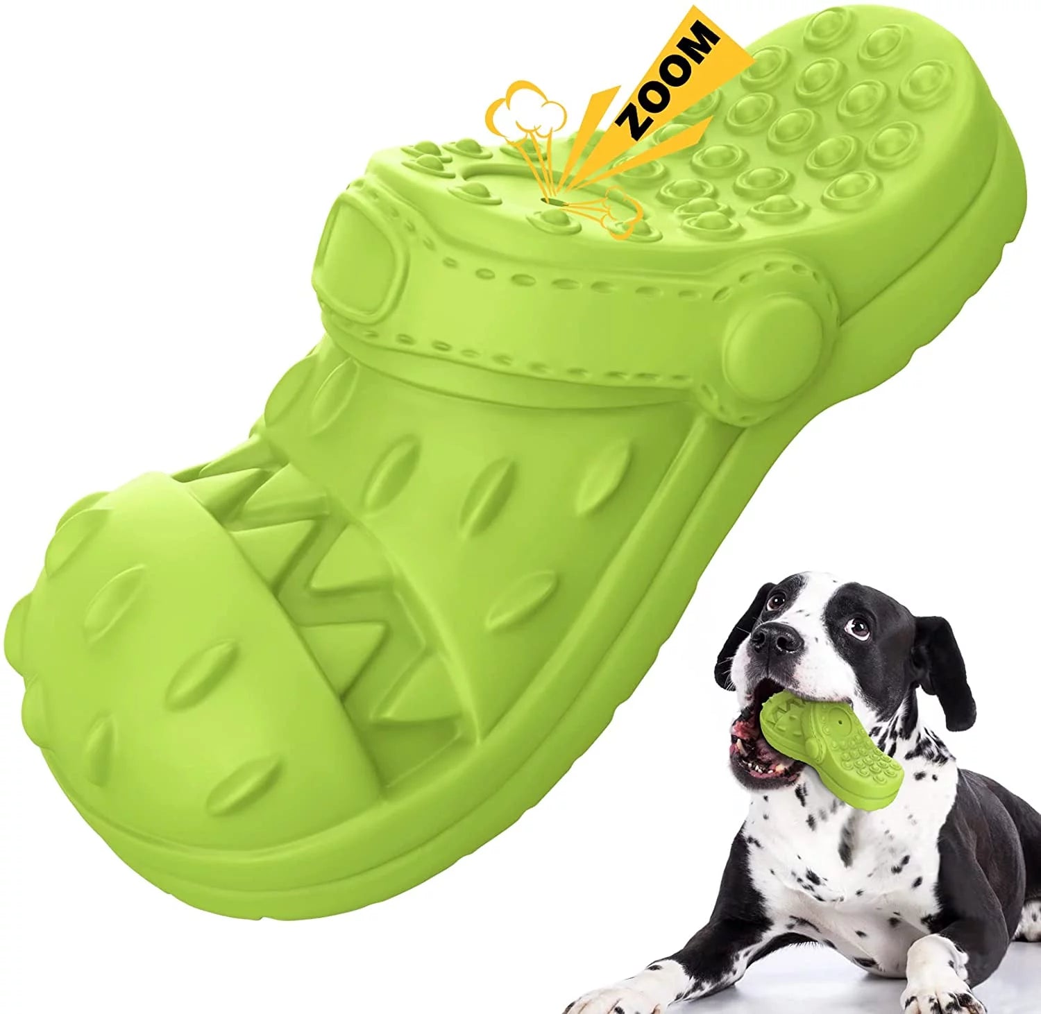 Durable Squeaky Dog Toy with Teeth Cleaning Design for Aggressive Chewers
