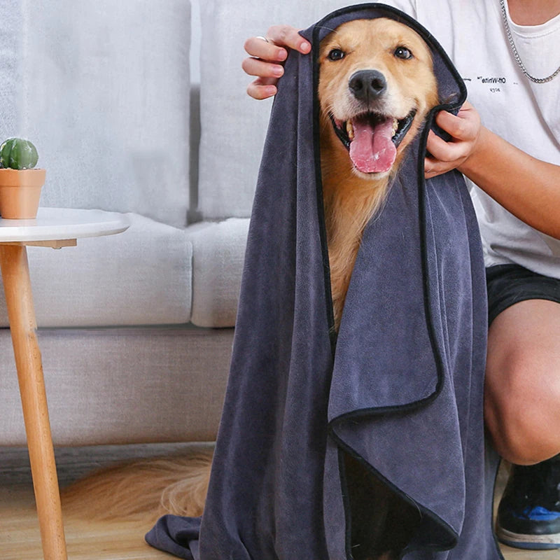 Quick-Dry Microfiber Pet Towel for Dogs & Cats | Ultra-Absorbent Bath & Grooming Towel