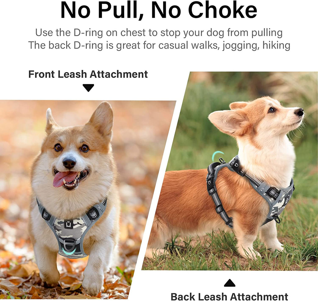 Waldseemuller No-Pull Dog Harness for Medium & Large Dogs – Adjustable Reflective Vest with Easy Control Handle and 4 Quick-Release Buckles
