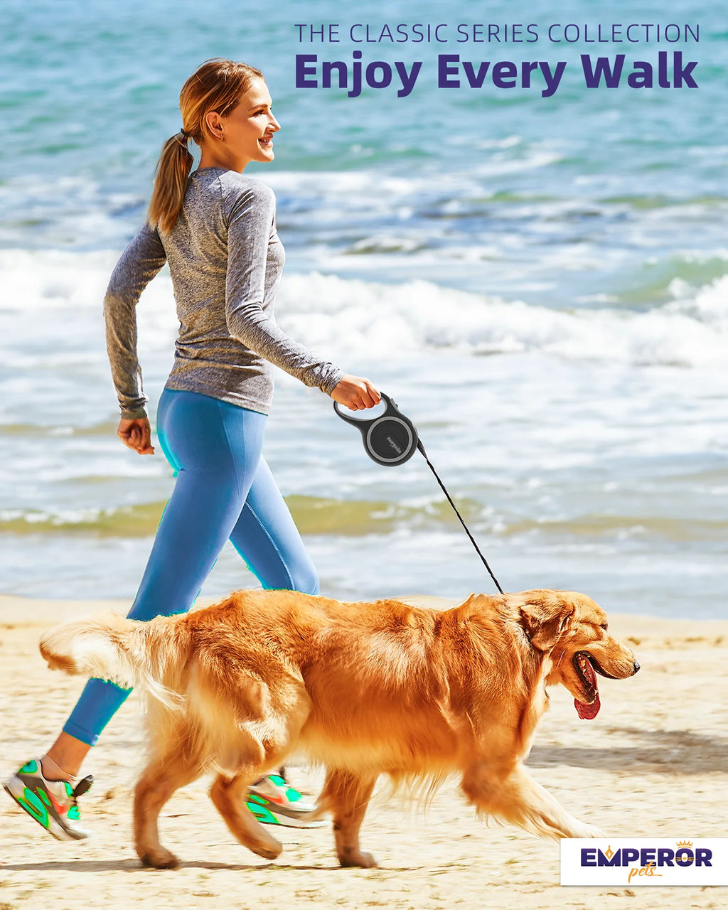 16 Ft Retractable Dog Leash Large Dogs - up to 110Lbs, Large Dog Leash Heavy Duty Dog Leash Retractable 16 Ft - Gray 