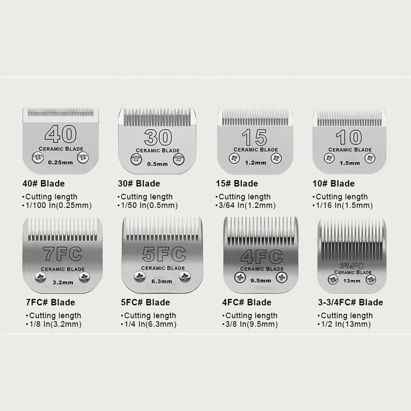Pet Dog Cat Detachable Ceramic Blade Compatible with Andis,Oster A5 & 76,Wahl KM 10 Series Animals Grooming Clippers