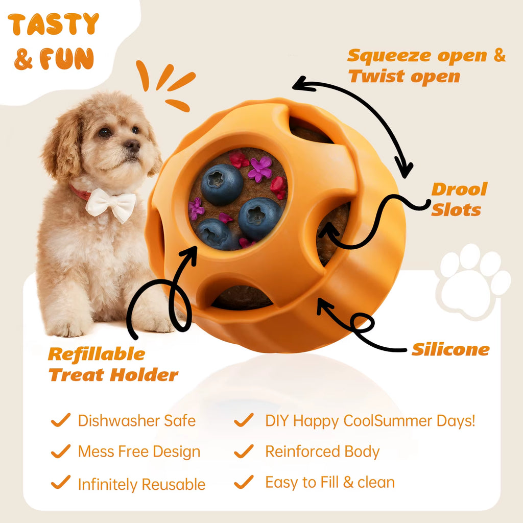 Interactive Frozen Dog Treat Toy – Silicone Enrichment Toy for Puppies & Dogs | Healthy Frozen Treat Mold for Summer Fun