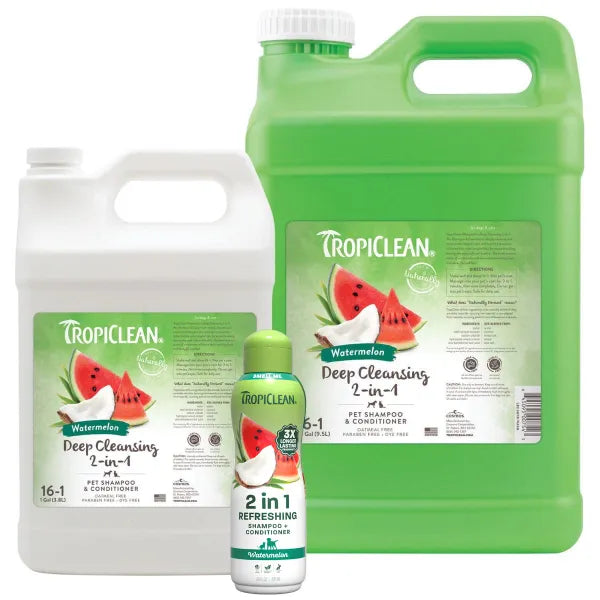 TropiClean Watermelon 2 in 1 Dog Grooming Shampoo and Conditioner