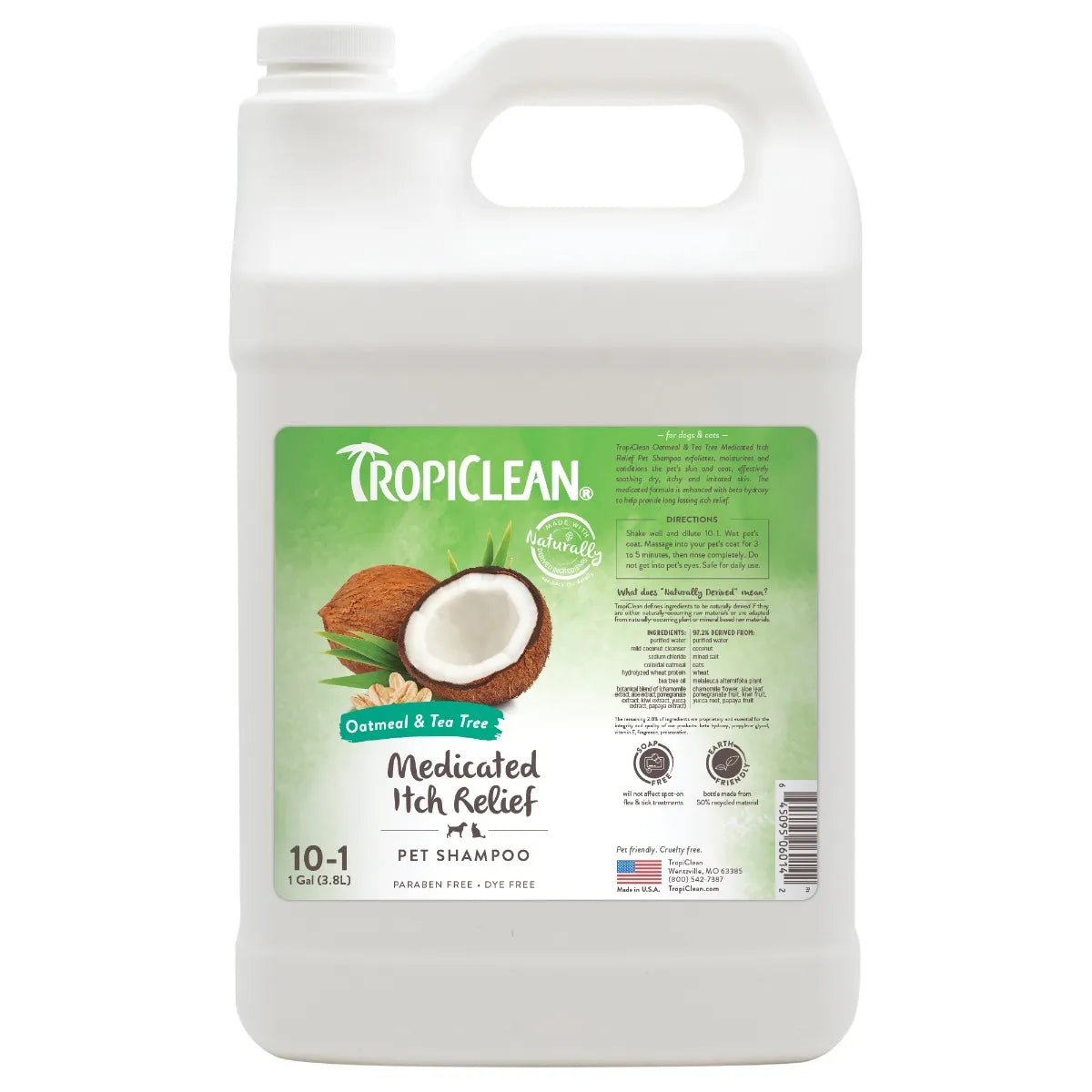 TropiClean Oatmeal & Tea Tree Medicated Shampoo